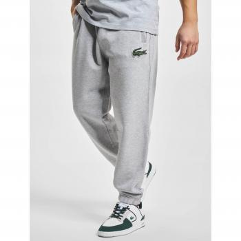 Pantalón de chándal unisex gris Lacoste en felpa de algodón ecológico