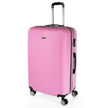 Maleta de Viaje Grande ITACA para Mujer XL Rígida 4 Ruedas ABS Rosa 76 cm 23 Kilos