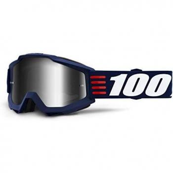 100 Percent ACCURI Goggle Art Deco-Mirror Silver Lens Gafas de protección, Adultos Unisex, Azul-Cristal Oscuro, Mediano