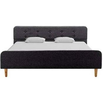 vidaXL Estructura de Cama Tela Somier Mobiliario de Hogar Casa Clásica Práctica Cómoda Moderna Robusta y Duradera Sin Colchón Gris Clara 160x200cm