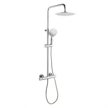 Columna de Ducha Termostática Ramon Soler 965402RP230 con Grifo Cromado, Barra Telescópica y Accesorios Serie Termotech