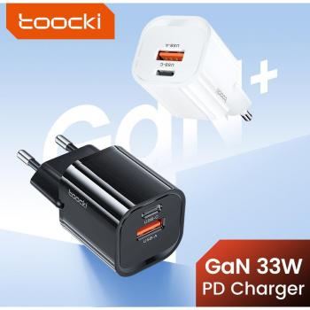 Cargador Rápido Toocki GaN 33W USB Tipo C PD 3.0 para iPhone y Samsung S23