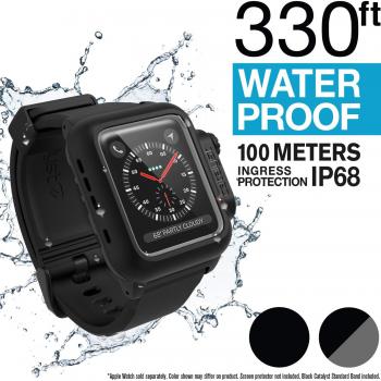 Catalyst Estuche Impermeable para Reloj Apple Serie 42mm 2 & 3 con Pulsera de Silicona Suave de Primera Calidad, Resistente a los Golpes y a los Impactos[Estuche Protector Robusto iWatch], Gris