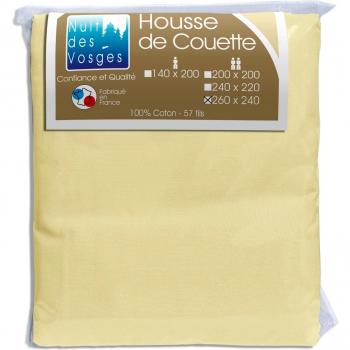 Nuit des Vosges Housse de couette Coton Uni, 100% algodón, Blanco, 240 x 260 cm