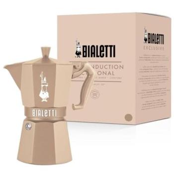 Cafetera Italiana Bialetti Moka Exclusiva Octogonal 6 Tazas Beige Inducción