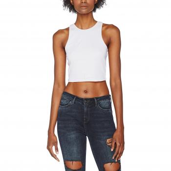 Top Corto de Urban Classics - Top de Costillas para Mujer - Tallas XS a XL - Color Blanco