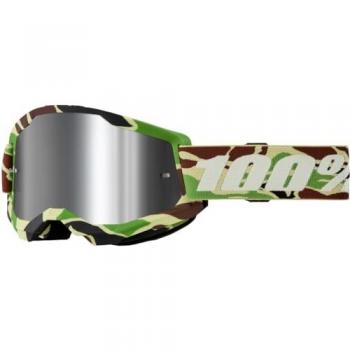 Gafas de Cross 100% Strata 2 Camuflaje-Plateado, Multicolor, Talla única