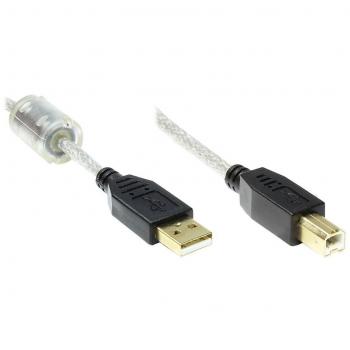 Cable USB 2.0 de Alta Calidad 3 m con Conectores A Macho y B Macho, Negro