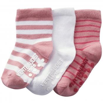 VERTBAUDET Lote de 3 pares de calcetines antideslizantes para bebé Rosa Medio Bicolor/Multicolor 23/26