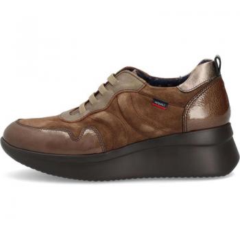Zapatos Sneakers Callaghan para mujer en color marrón con cordones, modelo trufa