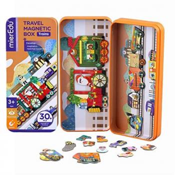 Puzle Magnético Mis Viajes Trenes ME0883 MIEREDU, tipo de producto: puzle magnético, características: multicolor, incluye piezas magnéticas, diseño temático de trenes