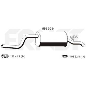 Silenciador trasero ERNST 550000 para FIAT Punto II 3/5 puertas
