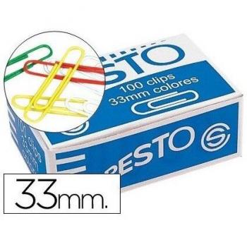 Clips colores paper caja de 100