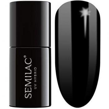 SEMILAC Black Gel Nail Polish. 100% Odourless, Long Lasting & Easy To Apply. UV/LED Gel Nail Varnish For Manicure & Pedicure At Home Or Salon 7ml - 031 Black Diamond.