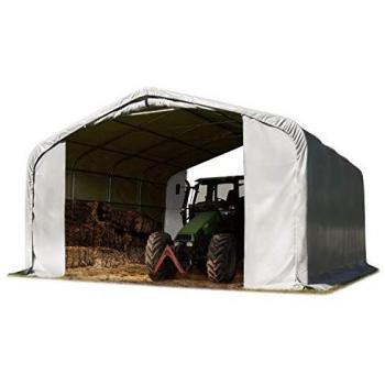Carpa para forraje 6x6 m, PVC 850, gris, para suelos de hormigón