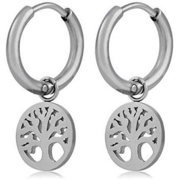 Córdoba Jewels | Pendientes en plata de ley 925 con diseño Mini Aros Árbol Vida Silver