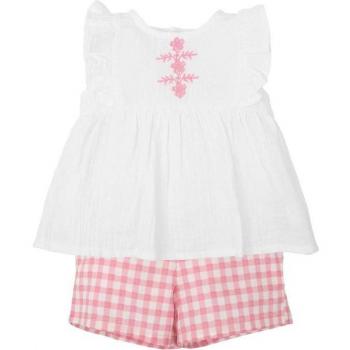 Conjunto de bebé niña en cuadros vichy