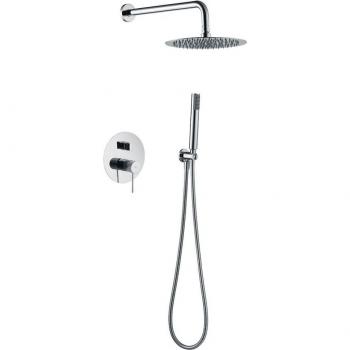 Conjunto de ducha empotrado monomando Line cromado Imex