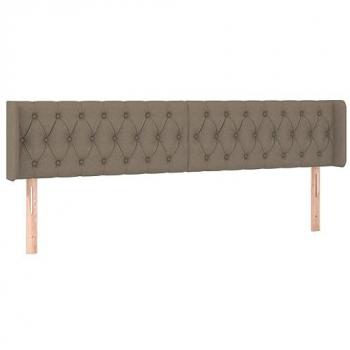 Cabecero de tela gris taupe con orejas 203x16x78/88 cm