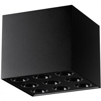 Lámpara de techo minimalista Ozzy Downlight negro LED de Sollux Lighting, tipo superficie, características: diseño rectangular, material aluminio, dimensiones 9.5 cm