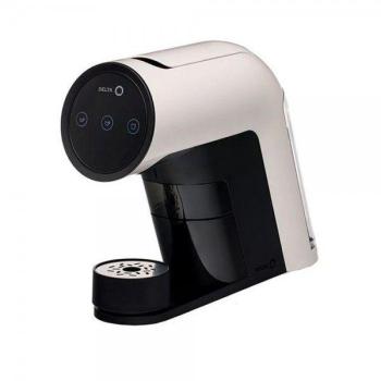 Cafetera de Cápsulas Delta Q IconiQ Blanca - Pantalla Táctil, 19 Bares, Depósito para 10 Cápsulas, Compacta y Versátil