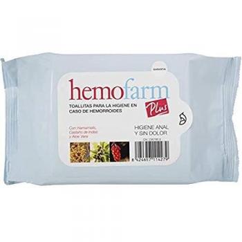 HEMOFARM PLUS - Toallitas húmedas dermatológicas individuales, Calman y refrescan, Para hemorroides, 40 Unidades