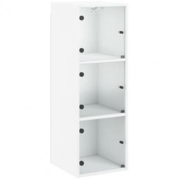 Mueble de pared con puertas de vidrio blanco 35x37x100 cm