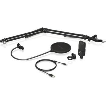 Paquete de Podcast Behringer D3 - Micrófono USB con Brazo Articulado y Filtro Antipop