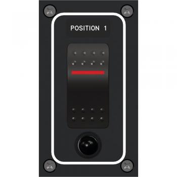 PANELTRONICS 9960021B WATERPROOF PANEL - DC 1-POSITION ILLUMINATED ROCKER SWITCH & CIRCUIT BREAKER