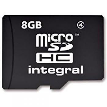 Integral MITFSD8GBC4 - Tarjeta de Memoria Micro SDHC de 8 GB Clase 4 con Adaptador
