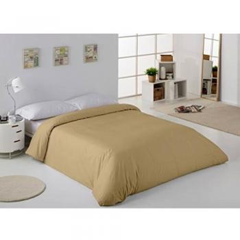 ESTELA - Funda nórdica Combi Color Camel - Cama de 90 cm. - 50% Algodón / 50% Poliéster - 144 Hilos