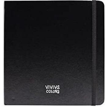 Viviva - Cuaderno de dibujo y bocetos cuadrado, 19 x 19 cm, 100% algodón, 300 g/m², 40 páginas, encuadernado