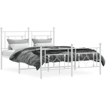 Estructura cama metal con cabecero y estribo blanco 135x190 cm Vidaxl
