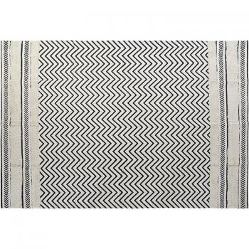 Alfombra DKD Home Decor Negro Zig-zag Blanco