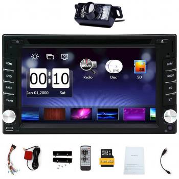 CD GPS reproductor de DVD Autoradio Multimedia Automotive Parts 3D Electrónica de radio auto 2 DIN en el tablero de MP3 estéreo de música de unidad principal del coche en la cubierta insignia del coche del vídeo Cámara trasera