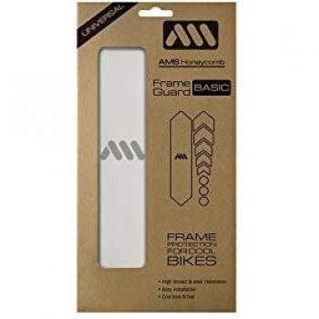 All Mountain Style AMSFG1CLSV AMS Protector de Cuadro Basic – Protege tu Bicicleta de posibles arañazos y Golpes, Unisex Adulto, Transparente/Plata, M