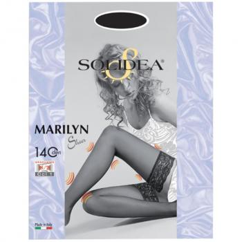Medias de Sujeción Autoreggentes Solidea Marilyn Ccl1, Clase A, 18-21 mmHg, Punta Cerrada, Talla S, Color Negro
