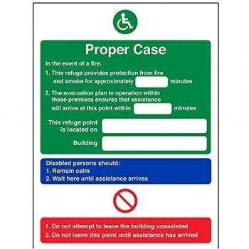 VSafety Refuge Action You Are Located On Building - Letrero de 150 mm x 200 mm, vinilo autoadhesivo