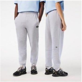 Pantalón de chándal unisex gris Lacoste en felpa de algodón ecológico