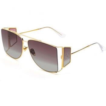 Retrosuperfuture AUTORE 2TONE RED I5O Unisex Square Gold Sunglasses