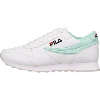 Fila Orbit Zapatillas para Mujer - Confeccionadas en cuero sintético, cierre con cordones, logo en lateral, color blanco y verde