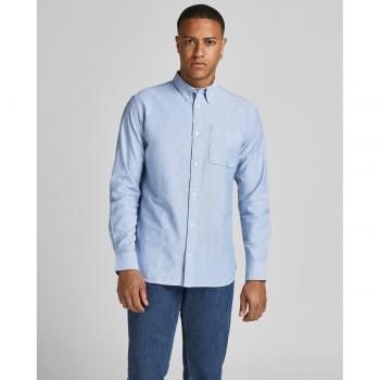 Jack & Jones Men's Slim Fit Oxford Shirt in Organic Cotton - Cashmere Blue