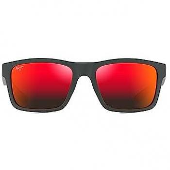 Maui Jim The Flats RM897-04 Polarized Square Sunglasses for Men and Women, One Size, Gray Frame