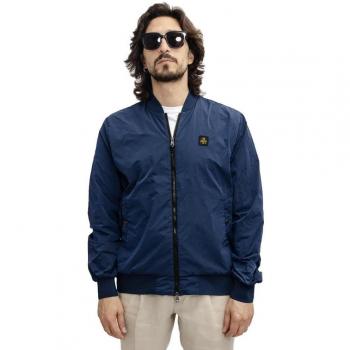 RefrigiWear Lightweight Nylon Bomber Jacket - Blue, Size M