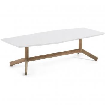 Kave Home Mesa Centro Tropid, natural y blanco