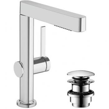 Mezclador de lavabo Hansgrohe Finoris 230 con ducha de mano, 2 jets y desagüe Push-Open en cromo
