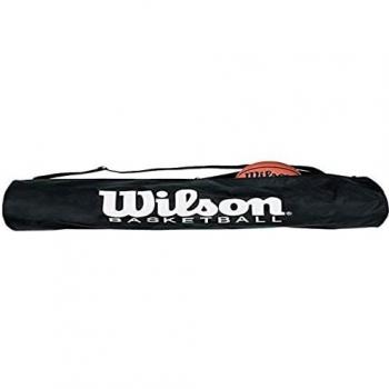 Wilson WTB1810 Bolsa Tubular Baloncesto Correa de Hombros Ajustable con Cremallera Capacidad para 5 Pelotas, Unisex-Adult, Negro