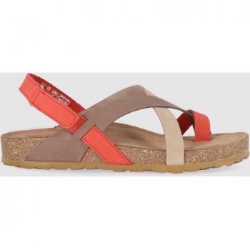 Sandalias planas de mujer de piel con tiras