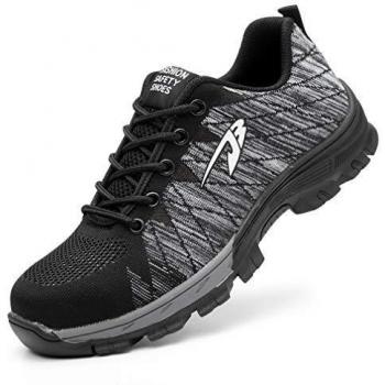 Smarten Zapatos de Seguridad Mujer Antideslizante Zapatillas de Seguridad Hombre Transpirable y Cómodas Calzado de Protección Jbgrey 45 EU