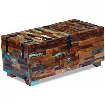 vidaXL Coffee Table Box Chest Solid Reclaimed Wood 80x40x35 cm